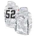 Kdoa LA.Chargers #52 Khalil Mack Player Arctic Camo Salute to Service Hoodies Game Stitched Jerseys