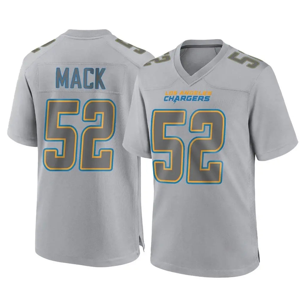 Kdoa LA.Chargers #52 Khalil Mack Player Gray Atmosphere Fashion Home Game Stitched Jerseys