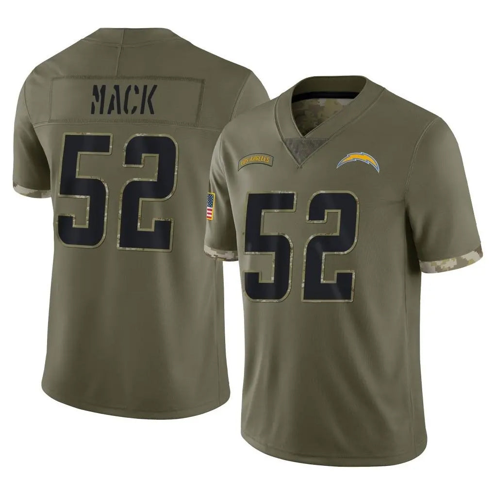 Kdoa LA.Chargers #52 Khalil Mack Player Olive Salute To Service Limited Stitched Jerseys