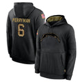 Kdoa LA.Chargers #6 Denzel Perryman Player Black Salute to Service Hoodies Limited Game Stitched Jerseys