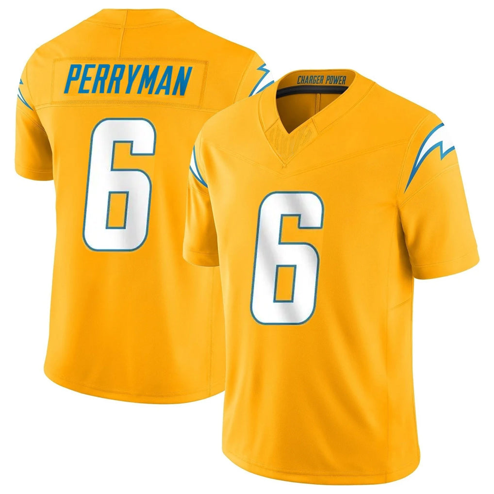 Kdoa LA.Chargers #6 Denzel Perryman Player Gold Limited Vapor F.U.S.E. Home Game Stitched Jerseys