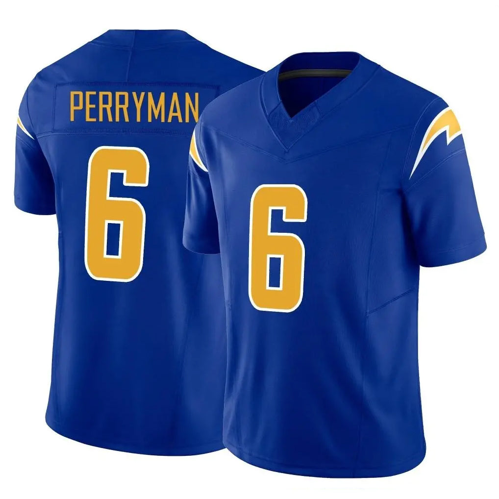 Kdoa LA.Chargers #6 Denzel Perryman Player Royal Limited Vapor F.U.S.E. Home Game Stitched Jerseys