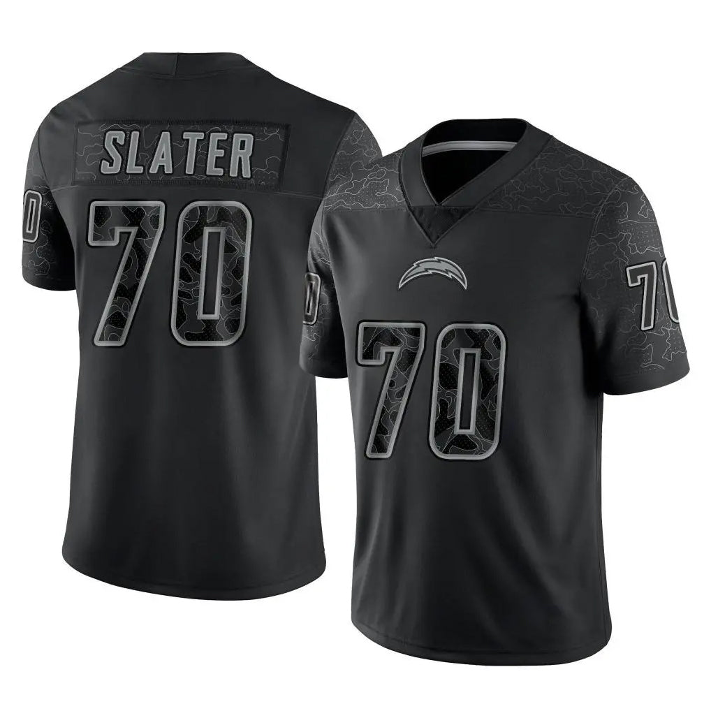 Kdoa LA.Chargers #70 Rashawn Slater Player Black Limited Reflective Home Game Stitched Jerseys