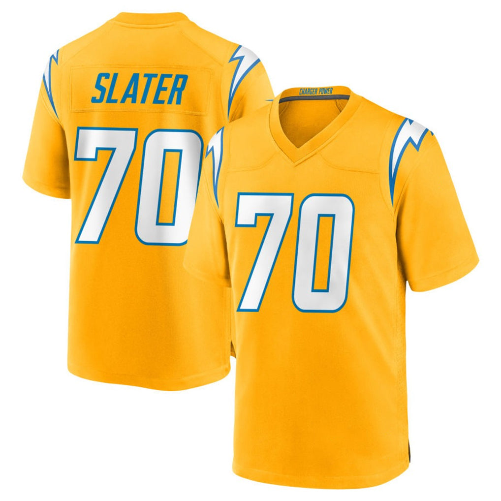 Kdoa LA.Chargers #70 Rashawn Slater Player Gold Home Game Stitched Jerseys