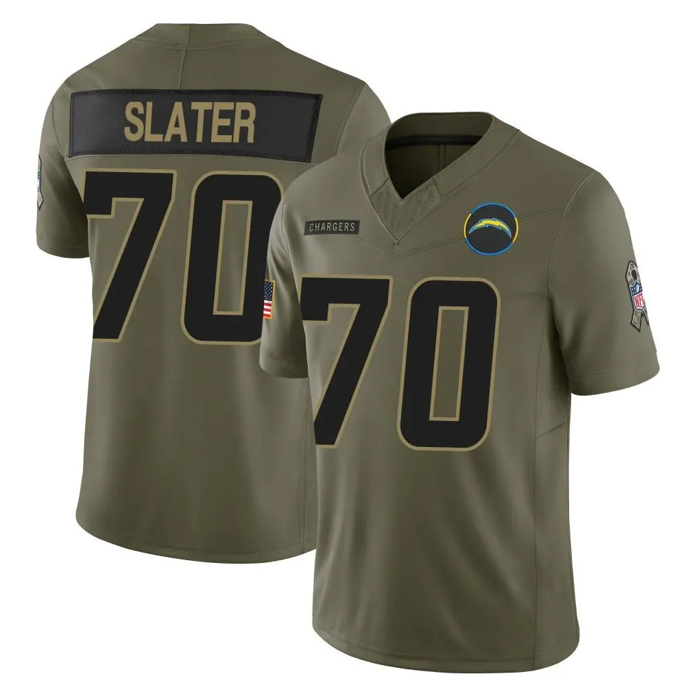 Kdoa LA.Chargers #70 Rashawn Slater Player Olive 2025 Salute To Service Limited Game Stitched Jerseys