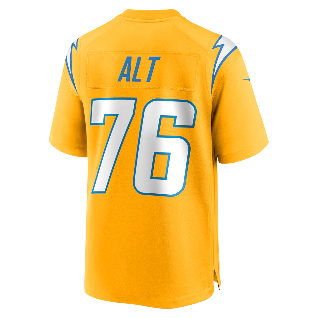 Kdoa LA.Chargers #76 Joe Alt Gold Alternate Charger Power Game Player Stitched Jerseys