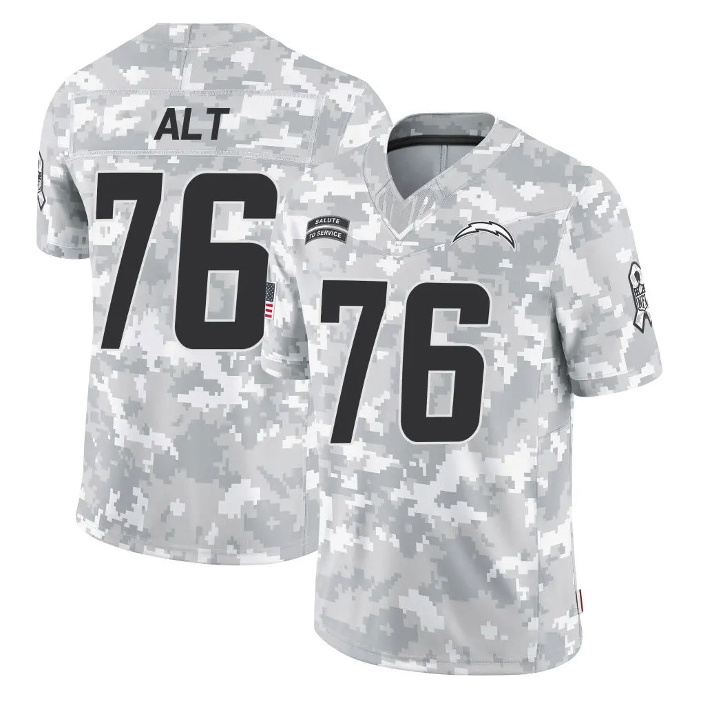 Kdoa LA.Chargers #76 Joe Alt Player Arctic Camo Salute To Service Limited Game Stitched Jerseys