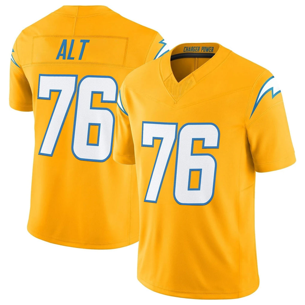 Kdoa LA.Chargers #76 Joe Alt Player Gold Limited Vapor F.U.S.E. Home Game Stitched Jerseys