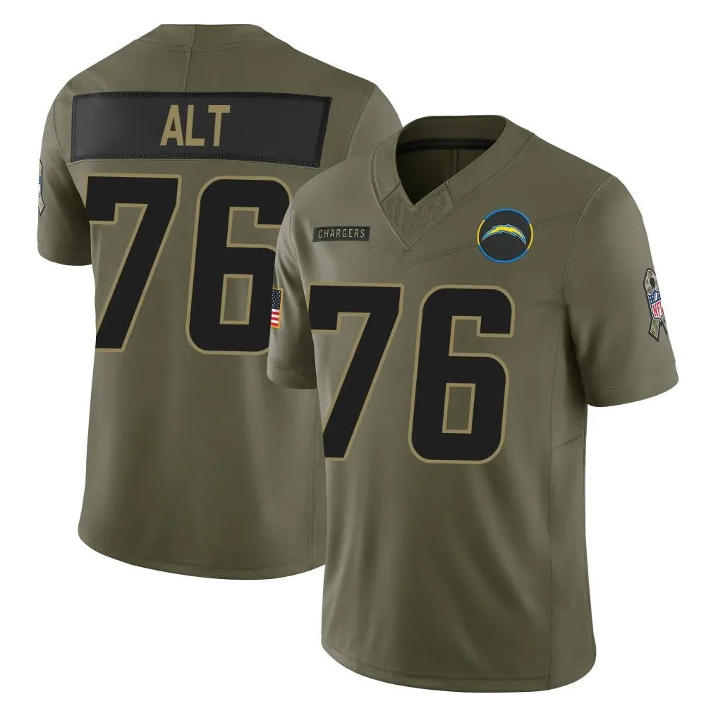 Kdoa LA.Chargers #76 Joe Alt Player Olive 2025 Salute To Service Limited Game Stitched Jerseys