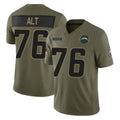 Kdoa LA.Chargers #76 Joe Alt Player Olive 2025 Salute To Service Limited Game Stitched Jerseys