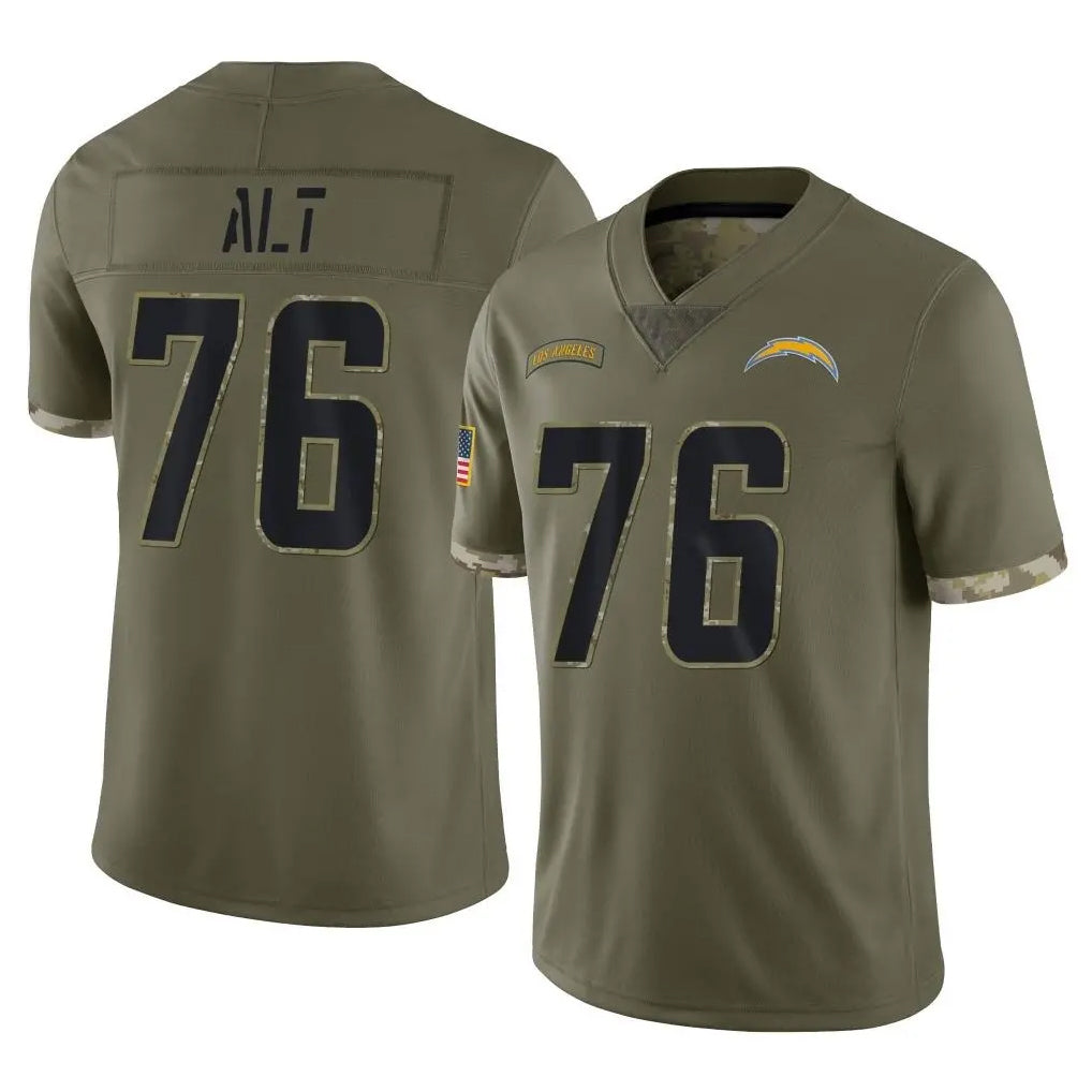 Kdoa LA.Chargers #76 Joe Alt Player Olive Salute To Service Limited Stitched Jerseys