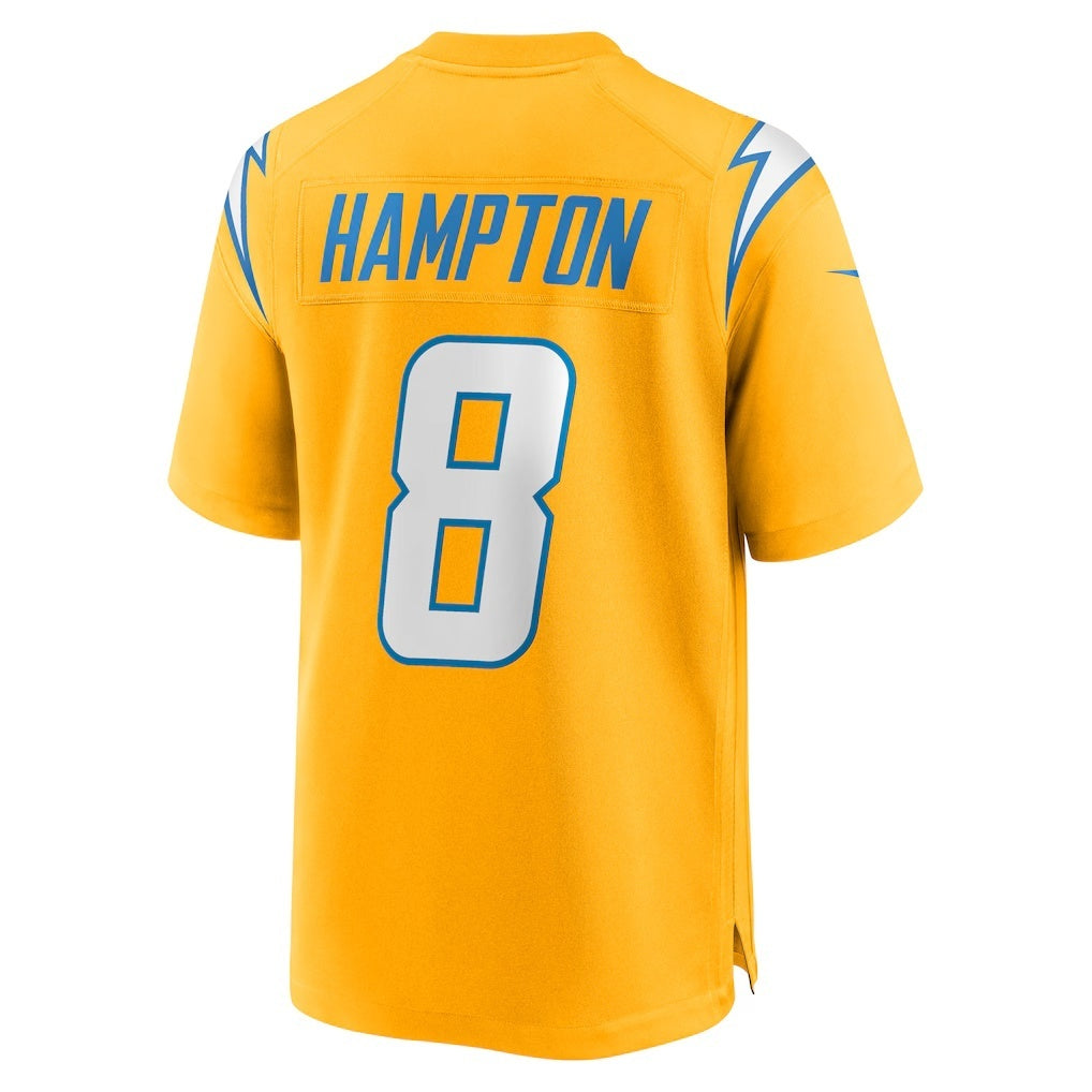 Kdoa LA.Chargers #8 Omarion Hampton Gold Alternate Charger Power Game Player Stitched Jerseys