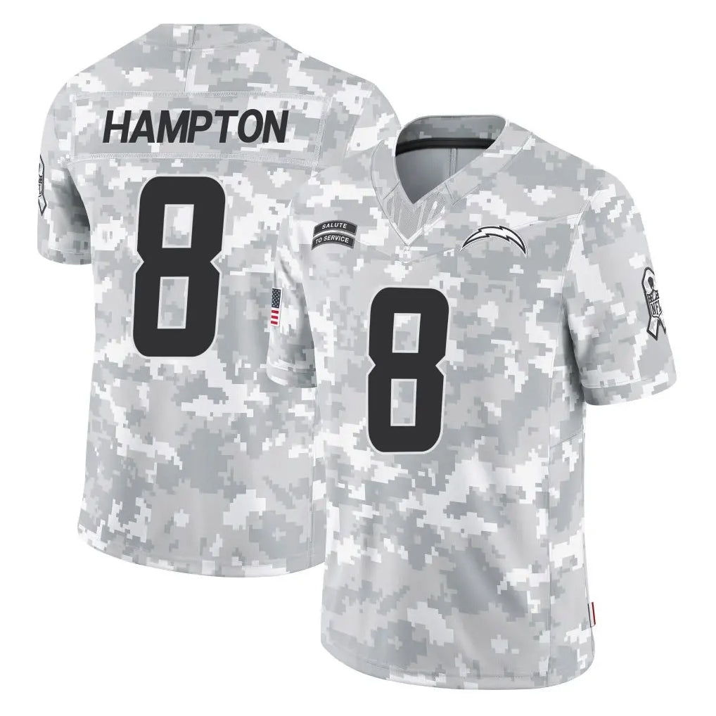 Kdoa LA.Chargers #8 Omarion Hampton Player Arctic Camo Salute To Service Limited Game Stitched Jerseys