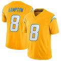 Kdoa LA.Chargers #8 Omarion Hampton Player Gold Limited Vapor F.U.S.E. Home Game Stitched Jerseys