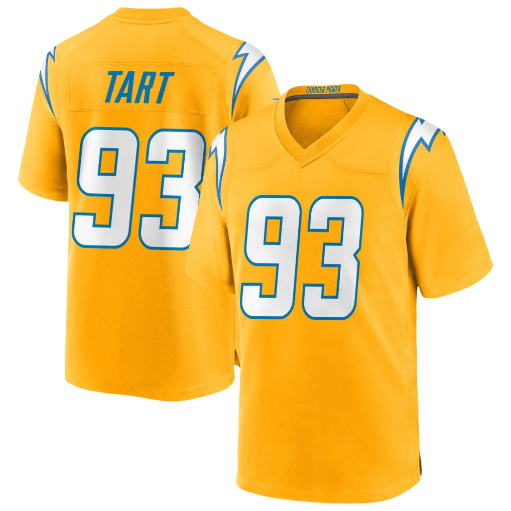 Kdoa LA.Chargers #93 Teair Tart Player Gold Home Game Stitched Jerseys