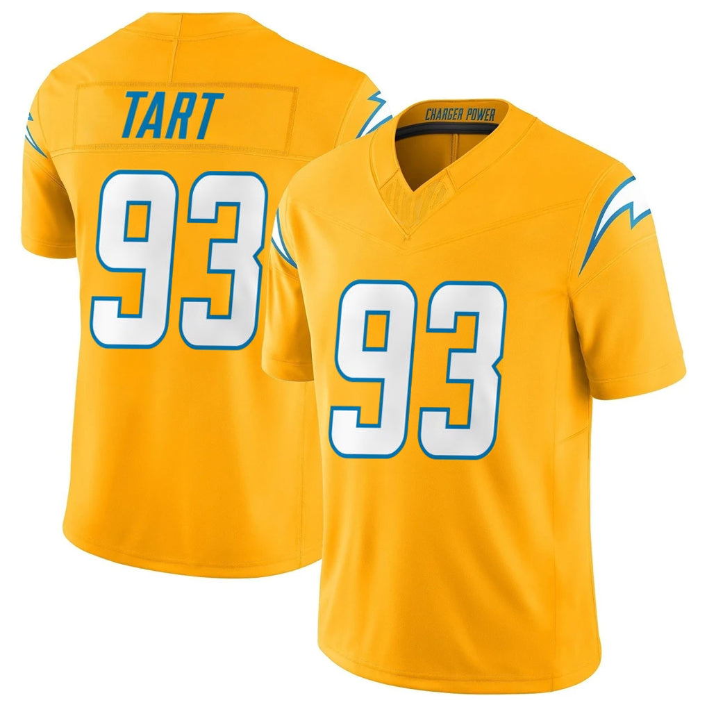 Kdoa LA.Chargers #93 Teair Tart Player Gold Limited Vapor F.U.S.E. Home Game Stitched Jerseys