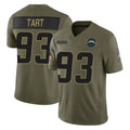 Kdoa LA.Chargers #93 Teair Tart Player Olive 2025 Salute To Service Limited Game Stitched Jerseys