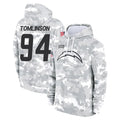 Kdoa LA.Chargers #94 Dalvin Tomlinson Player Arctic Camo Salute to Service Hoodies Limited Game Stitched Jerseys
