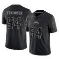 Kdoa LA.Chargers #94 Dalvin Tomlinson Player Black Limited Reflective Home Game Stitched Jerseys