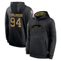 Kdoa LA.Chargers #94 Dalvin Tomlinson Player Black Salute to Service Hoodies Limited Game Stitched Jerseys
