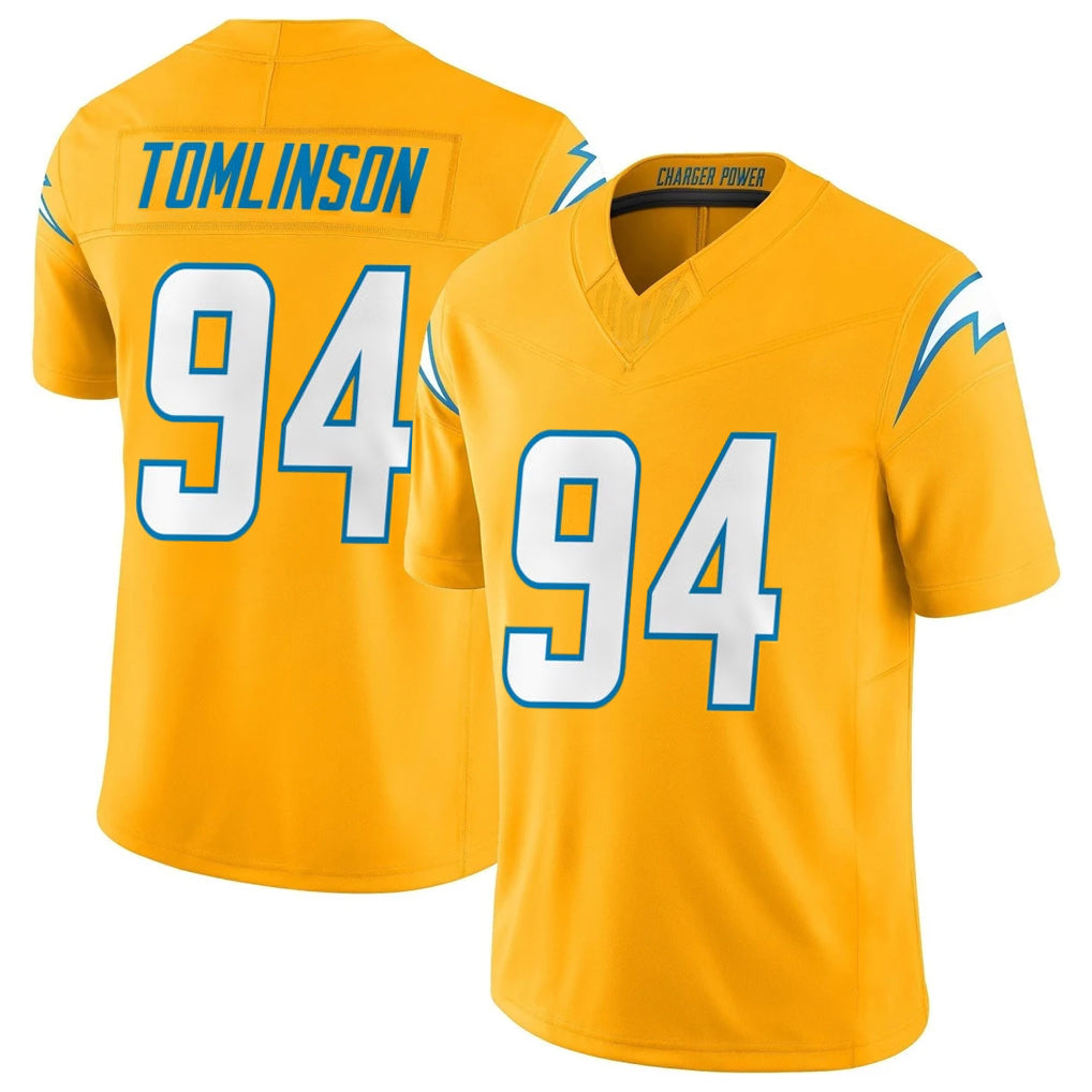 Kdoa LA.Chargers #94 Dalvin Tomlinson Player Gold Limited Vapor F.U.S.E. Home Game Stitched Jerseys