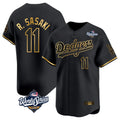 Kdoa LA.Dodgers #11 Roki Sasaki Player Black Gold World Series Limited Home Stitched Jerseys