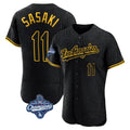 Kdoa LA.Dodgers #11 Roki Sasaki Player Black World Series Meet Snake Skin City Limited Elite Home Stitched Jerseys