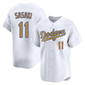 Kdoa LA.Dodgers #11 Roki Sasaki Player Gold Collection Limited Home Stitched Jerseys