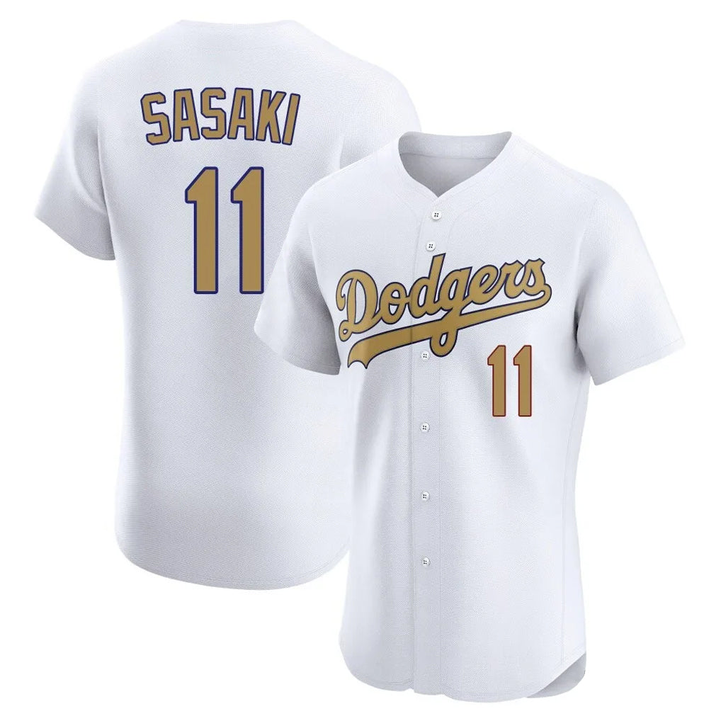 Kdoa LA.Dodgers #11 Roki Sasaki Player Gold Limited Elite Home Stitched Jerseys