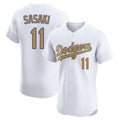 Kdoa LA.Dodgers #11 Roki Sasaki Player Gold Limited Elite Home Stitched Jerseys
