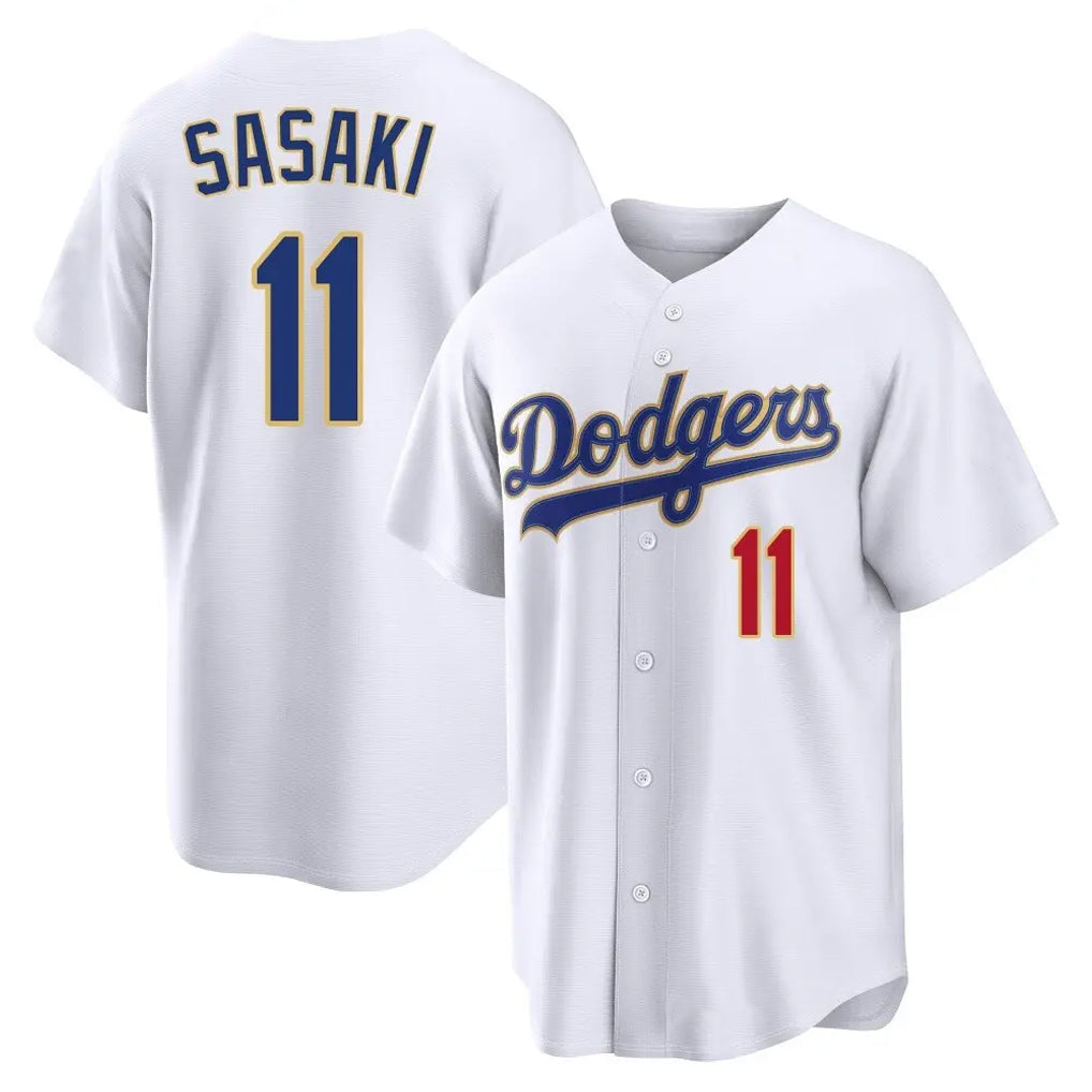 Kdoa LA.Dodgers #11 Roki Sasaki Player Gold White 2026 Collection Stadium Limited Stitched Jerseys