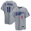 Kdoa LA.Dodgers #11 Roki Sasaki Player Gray Game Home Stitched Jerseys