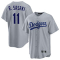 Kdoa LA.Dodgers #11 Roki Sasaki Player Gray Game Stitched Jerseys