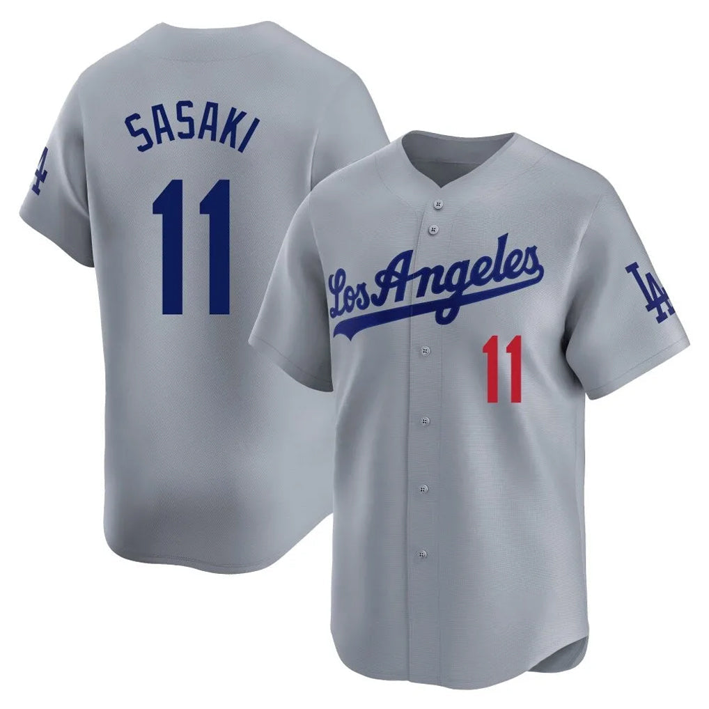 Kdoa LA.Dodgers #11 Roki Sasaki Player Gray Limited Home Stitched Jerseys