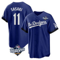 Kdoa LA.Dodgers #11 Roki Sasaki Player Royal World Series City Connect Home Game Stitched Jerseys
