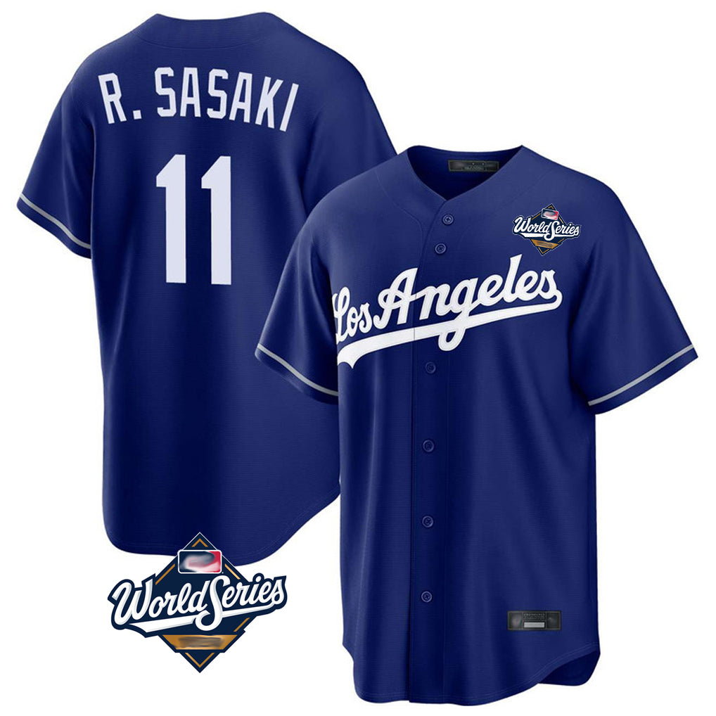 Kdoa LA.Dodgers #11 Roki Sasaki Player Royal World Series Game Stitched Jerseys