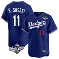 Kdoa LA.Dodgers #11 Roki Sasaki Player Royal World Series Limited Home Stitched Jerseys