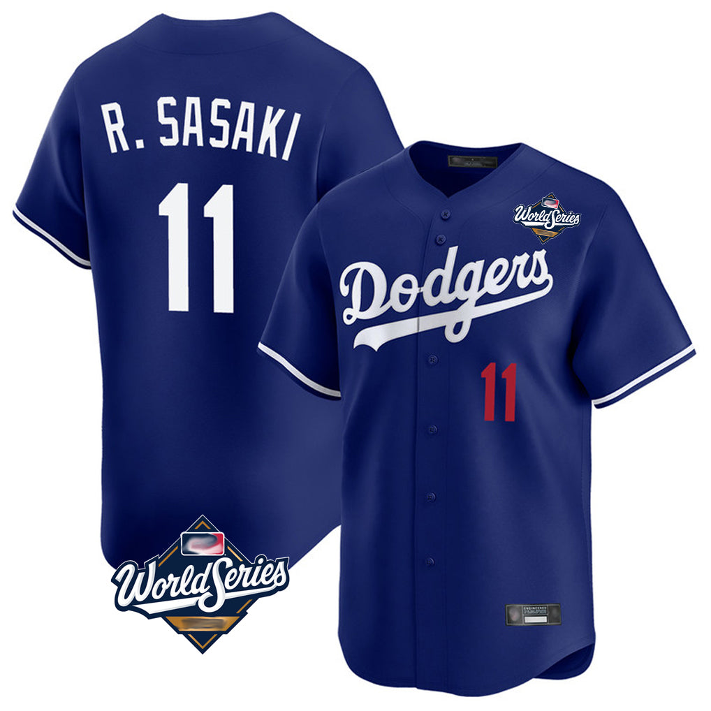 Kdoa LA.Dodgers #11 Roki Sasaki Player Royal World Series Limited Home Stitched Jerseys