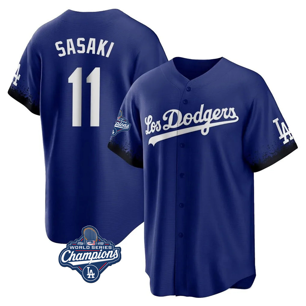 Kdoa LA.Dodgers #11 Roki Sasaki Player Royal World Series Meet City Connect Home Game Stitched Jerseys