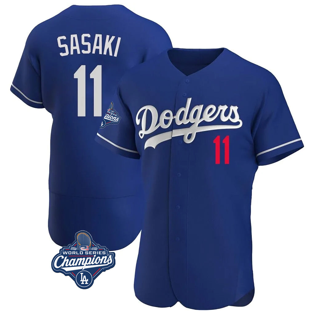 Kdoa LA.Dodgers #11 Roki Sasaki Player Royal World Series Meet Limited Elite Home Stitched Jerseys