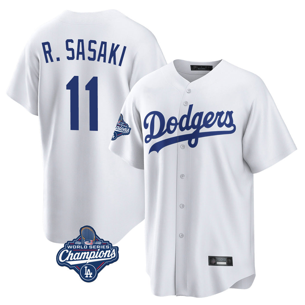 Kdoa LA.Dodgers #11 Roki Sasaki Player White World Series Meet Game Home Stitched Jerseys