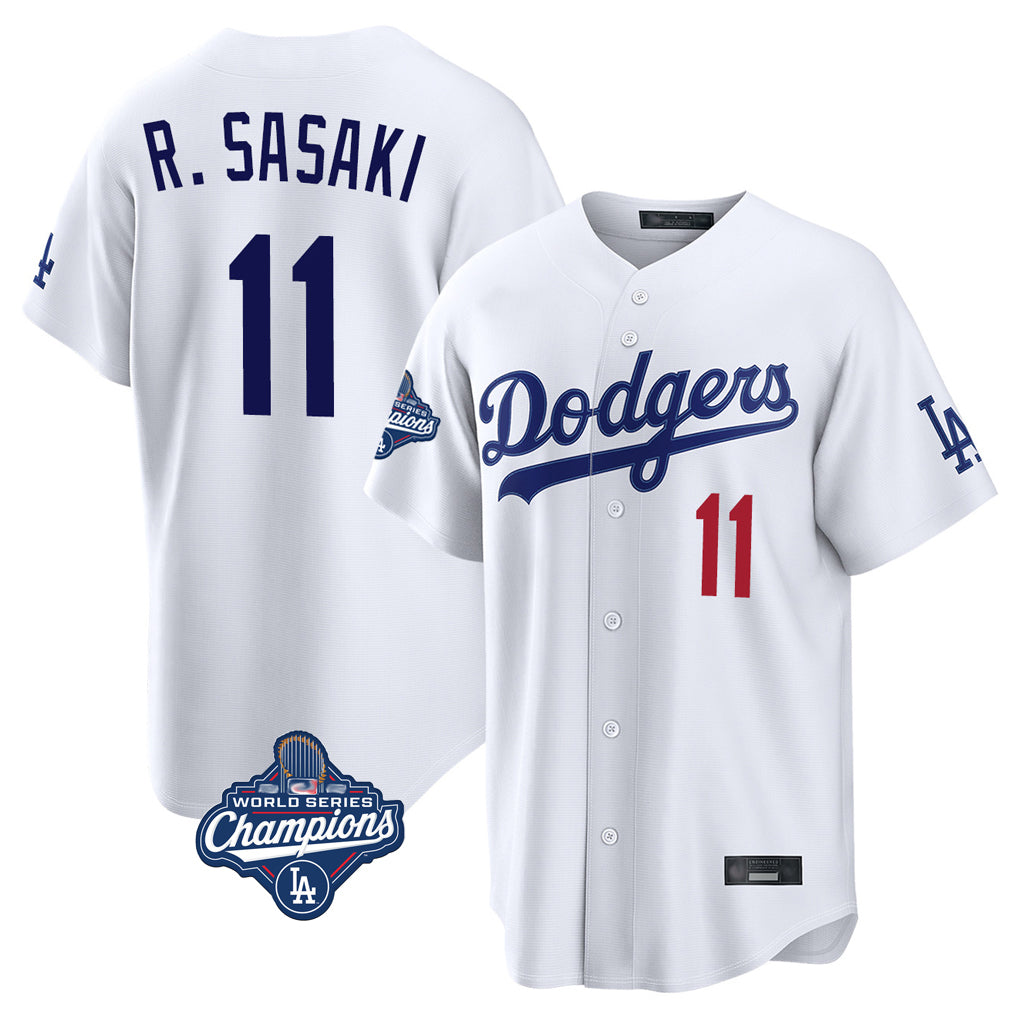 Kdoa LA.Dodgers #11 Roki Sasaki Player White World Series Meet Home Game Stitched Jerseys