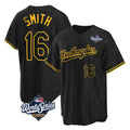 Kdoa LA.Dodgers #16 Will Smith Player Black World Series Snake Skin City Game Home Stitched Jerseys