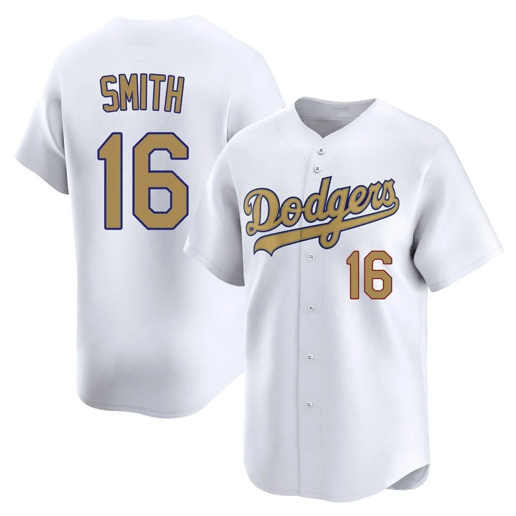 Kdoa LA.Dodgers #16 Will Smith Player Gold Collection Limited Home Stitched Jerseys