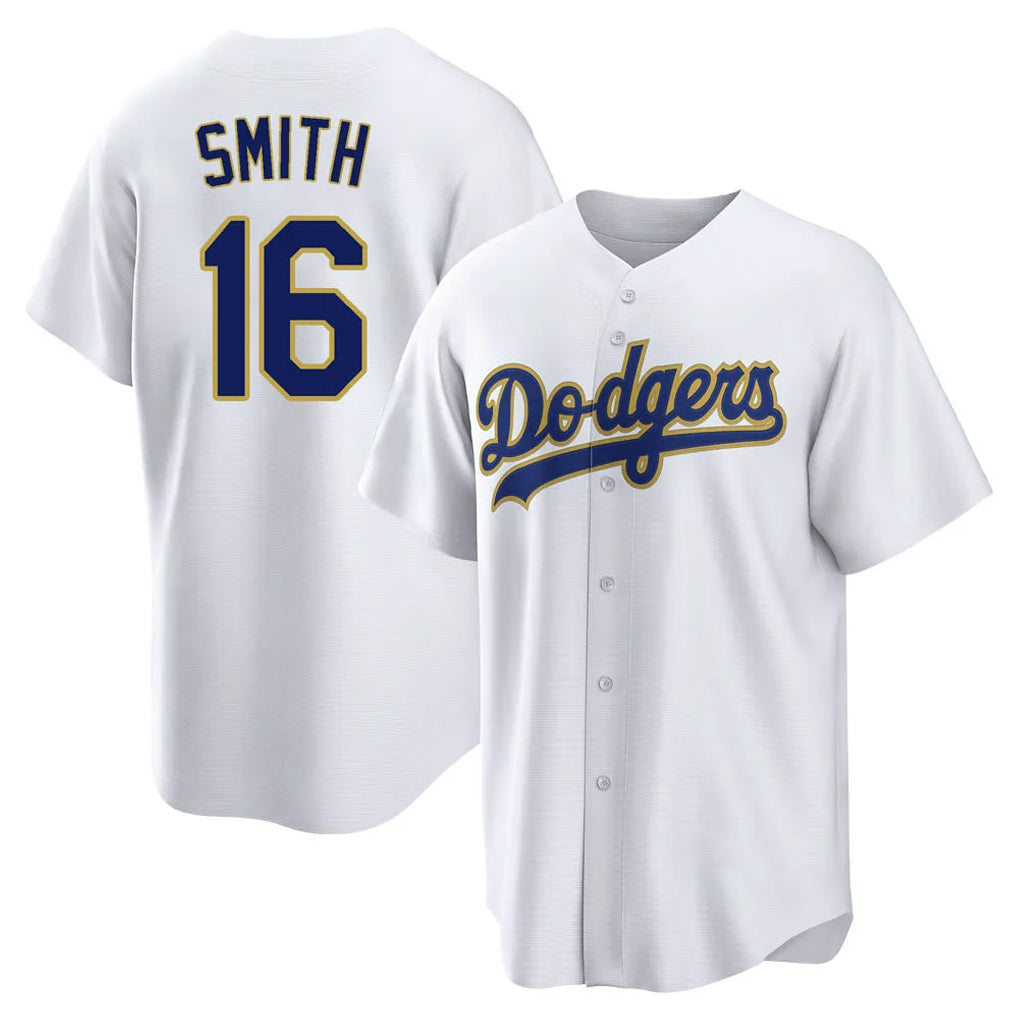 Kdoa LA.Dodgers #16 Will Smith Player Gold White 2026 Collection Stadium Game Stitched Jerseys