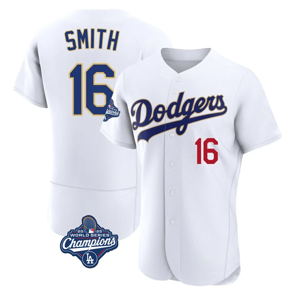 Kdoa LA.Dodgers #16 Will Smith Player Gold White World Series Meet 2026 Collection Stadium Limited Elite Stitched Jerseys