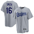 Kdoa LA.Dodgers #16 Will Smith Player Gray Game Stitched Jerseys