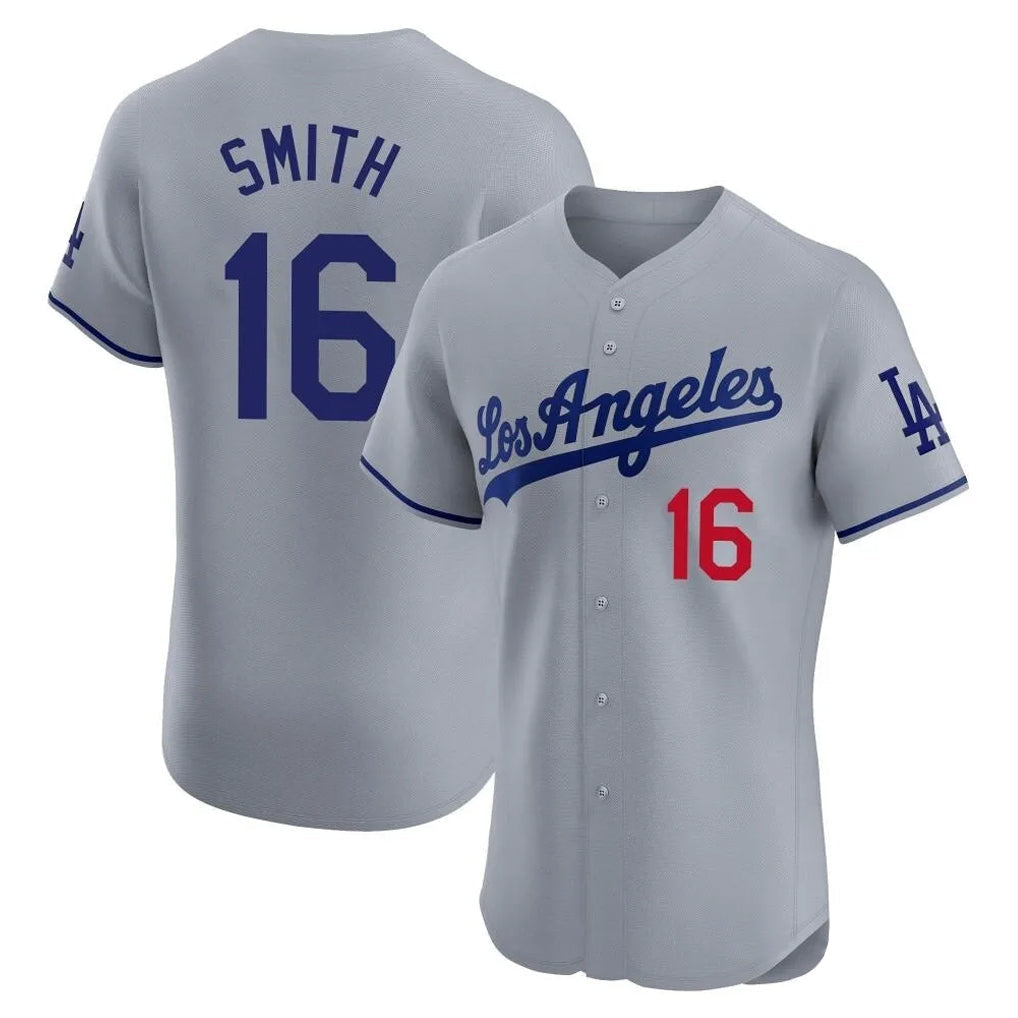 Kdoa LA.Dodgers #16 Will Smith Player Gray Limited Elite Home Stitched Jerseys