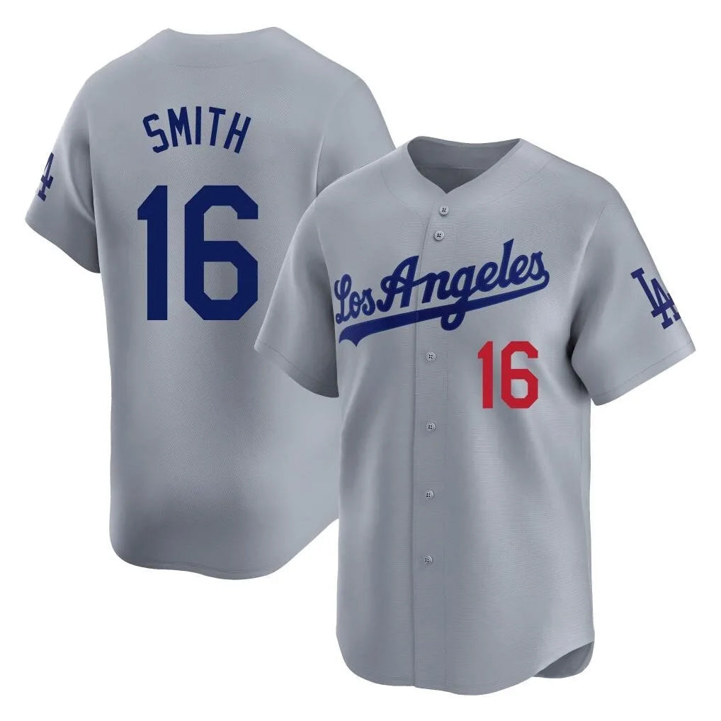 Kdoa LA.Dodgers #16 Will Smith Player Gray World Series Game Home Stitched Jerseys