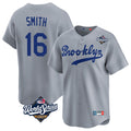 Kdoa LA.Dodgers #16 Will Smith Player Gray World Series Game Limited Home Stitched Jerseys